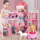 Кукольный дом для девочек, большого размера, кукольный дом ручной работы, замок, игрушечный дом, кукольный домик, подарки на день рождения, развивающие игрушки