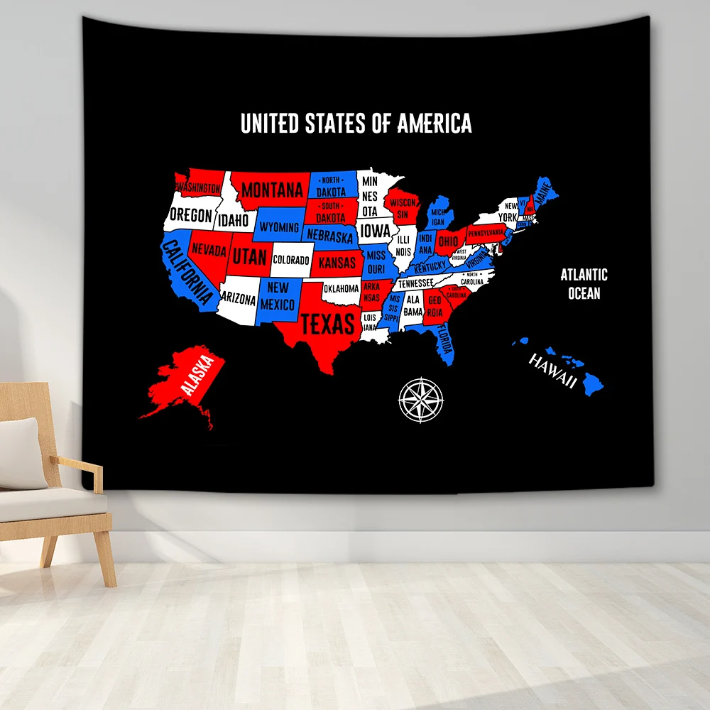 Гобелен с картой мира абстрактная карта для спальни настенный гобелен