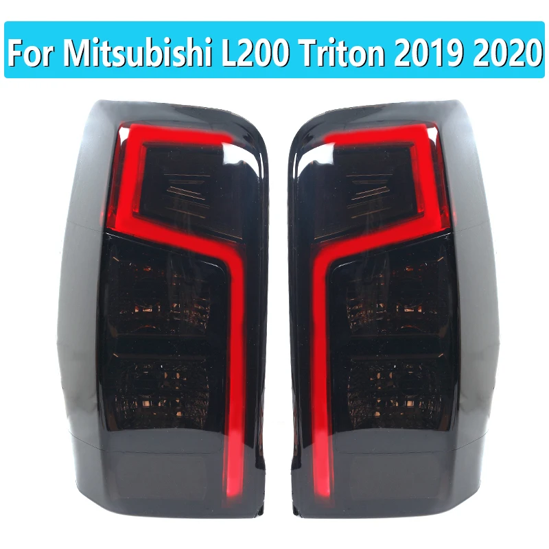 Для Mitubishi Triton L200 2019 2020 2021 автомобильные скрытые черные задние фары с дополнительным стоп-сигналом поворота, фонарь заднего хода