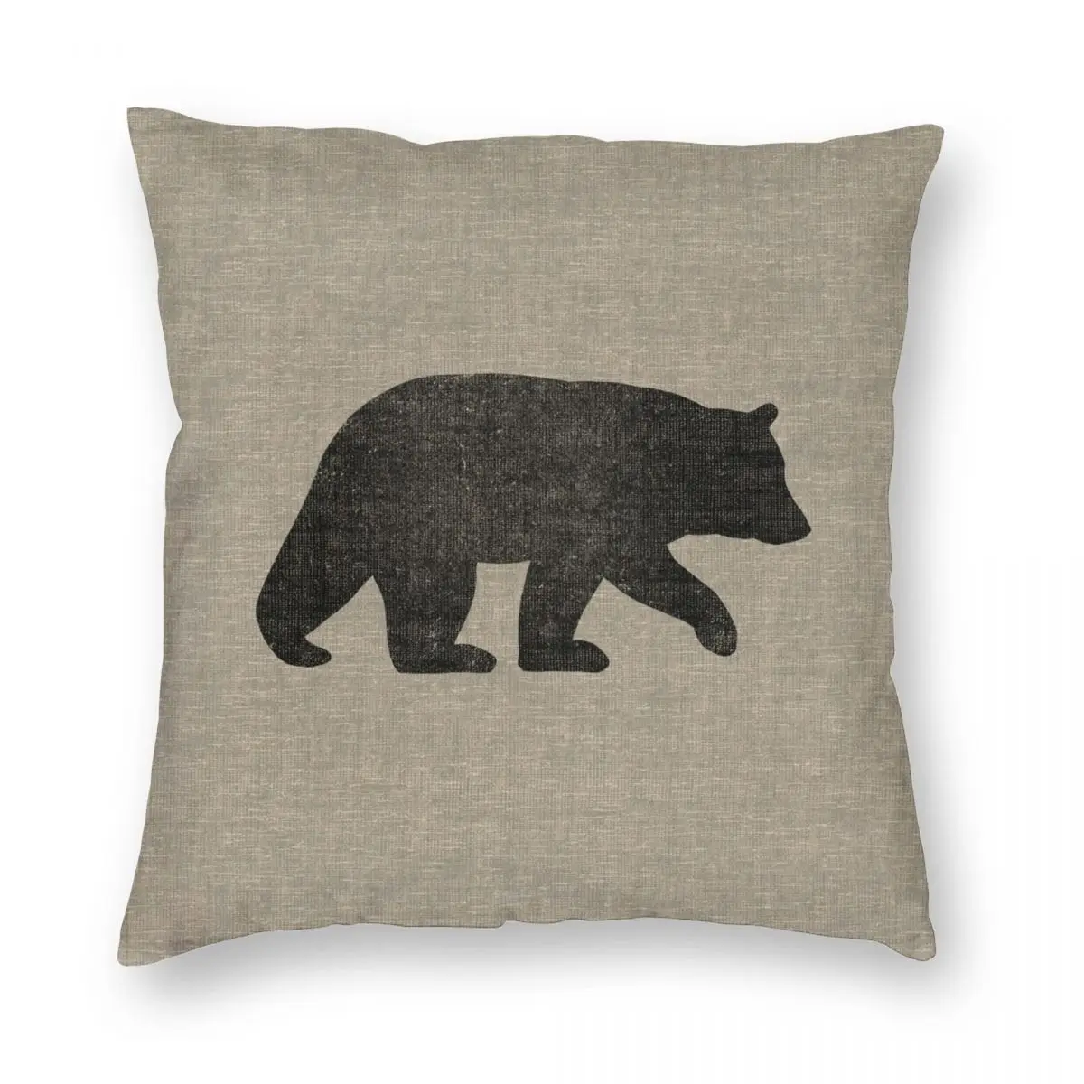 

Black Bear Silhouettes Square Pillowcase Polyester Linen Velvet Creative Zip Decor Throw Pillow Case Sofa Seater Cushion Cover