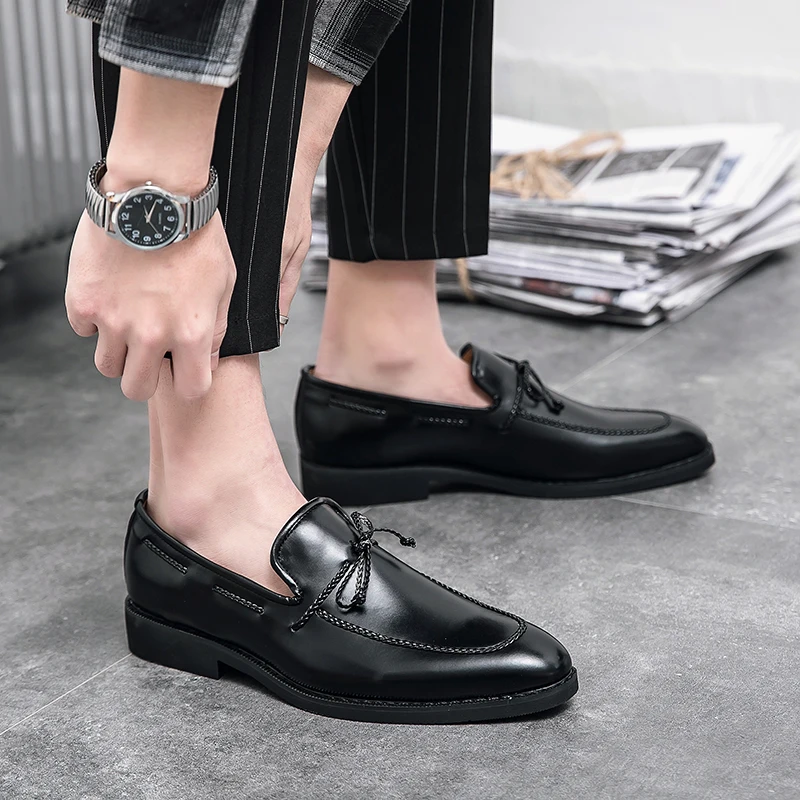 

Summer Leather Shoes Men Men's Loafers Casual Man Shoes Fashion Men Black Leather For Italian Mens Dress Genuine Stylish
