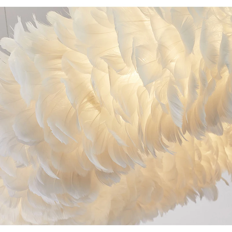 

Feather Chandelier Lighting For Kids room Bedroom staircase Restaurant ring chandelier Nordic Design large chandelier lamp fixtu