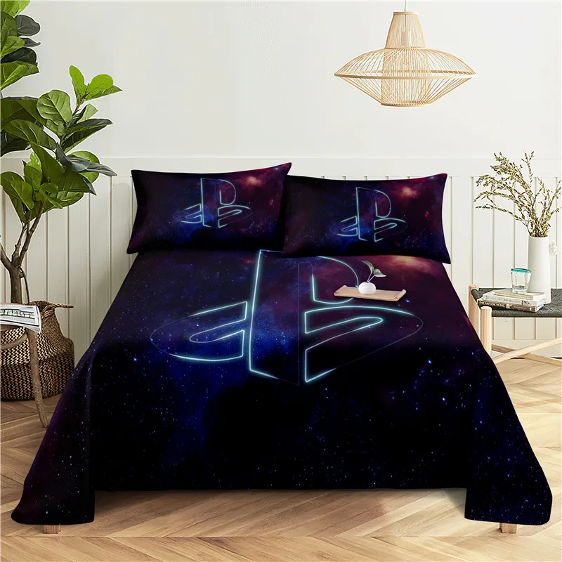 

Logo Icon 0.9/1.2/1.5/1.8/2.0m Digital Printing Polyester Bed Flat Sheet With Pillowcase Print Bedding Set