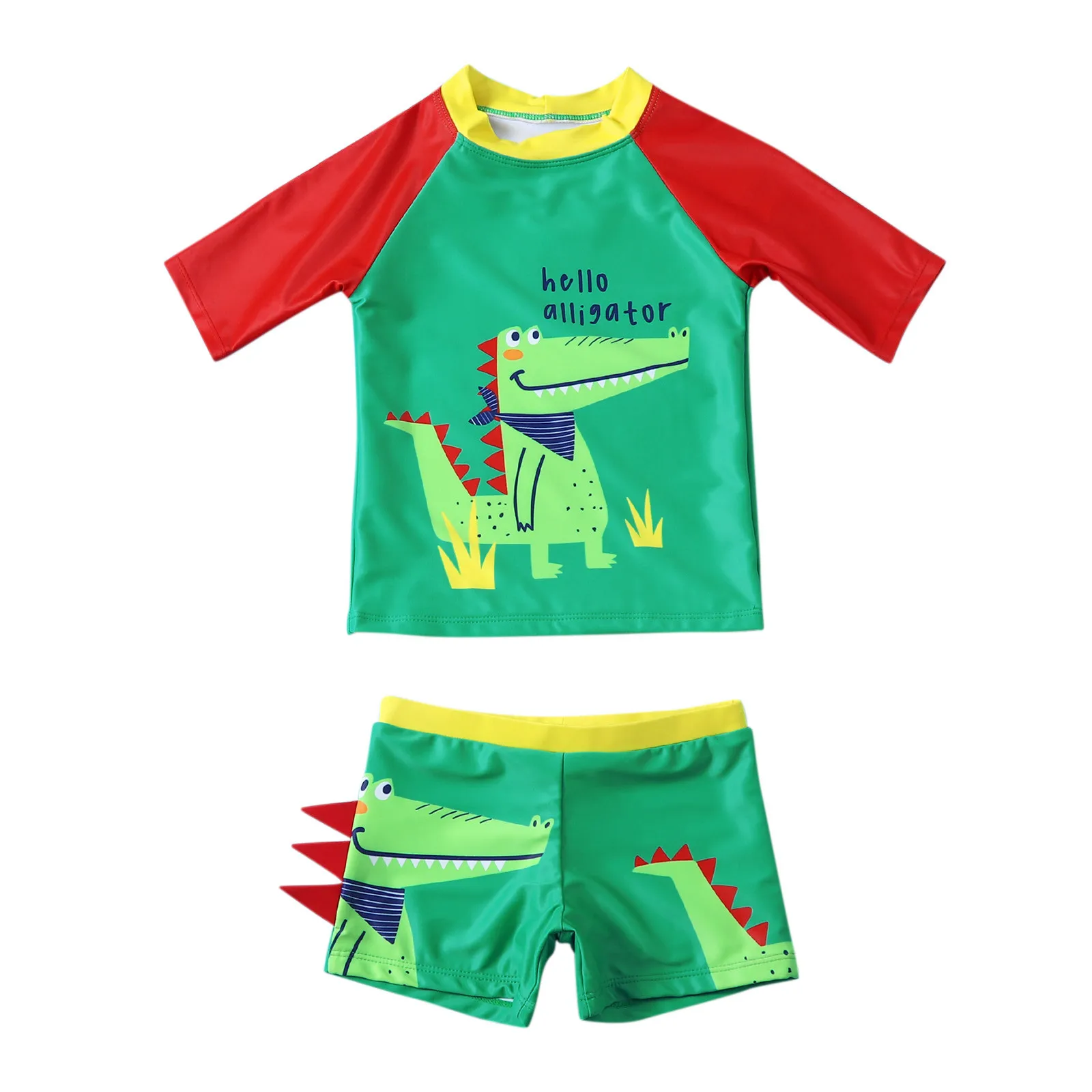 

2021 Summer Toddler Kids Baby Boys Dinosaur Cartoon Patchwork Swimwear Swimsuit Summer Outfits Sets Boys Summer Clothes #l12