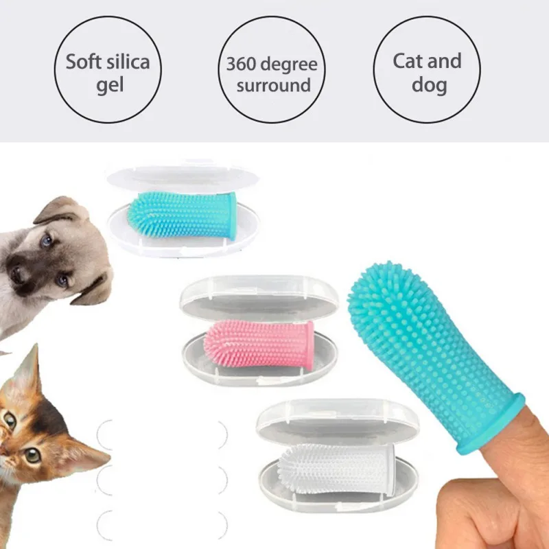 

1pcs Super Soft Dog Toothbrushes Pet Finger Toothbrush Plush Dog Plus Bad Breath Care Tartar Tools Dog Cat Cleaning Supplies R