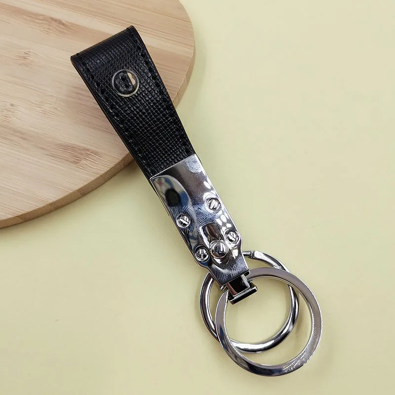 

Fashion leather jewelry Stainless Steel Keyring Metal Keychain for Men Women