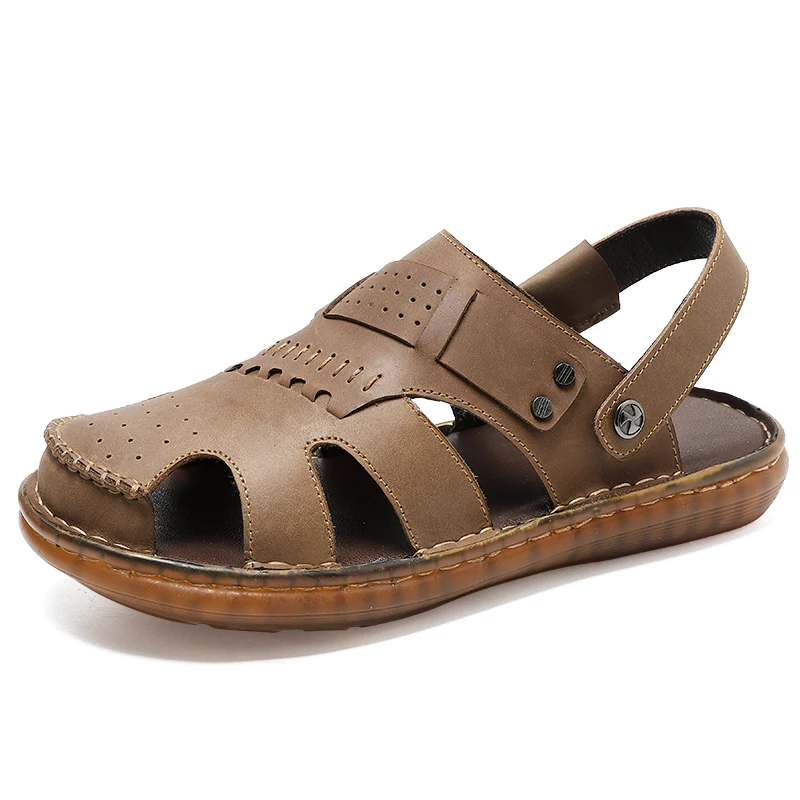 2021 New Summer Men Sandals Genuine Leather Men's Shoes Outdoor Comfortable Beach Men's Slippers Fashion Casual Sandals Sneakers