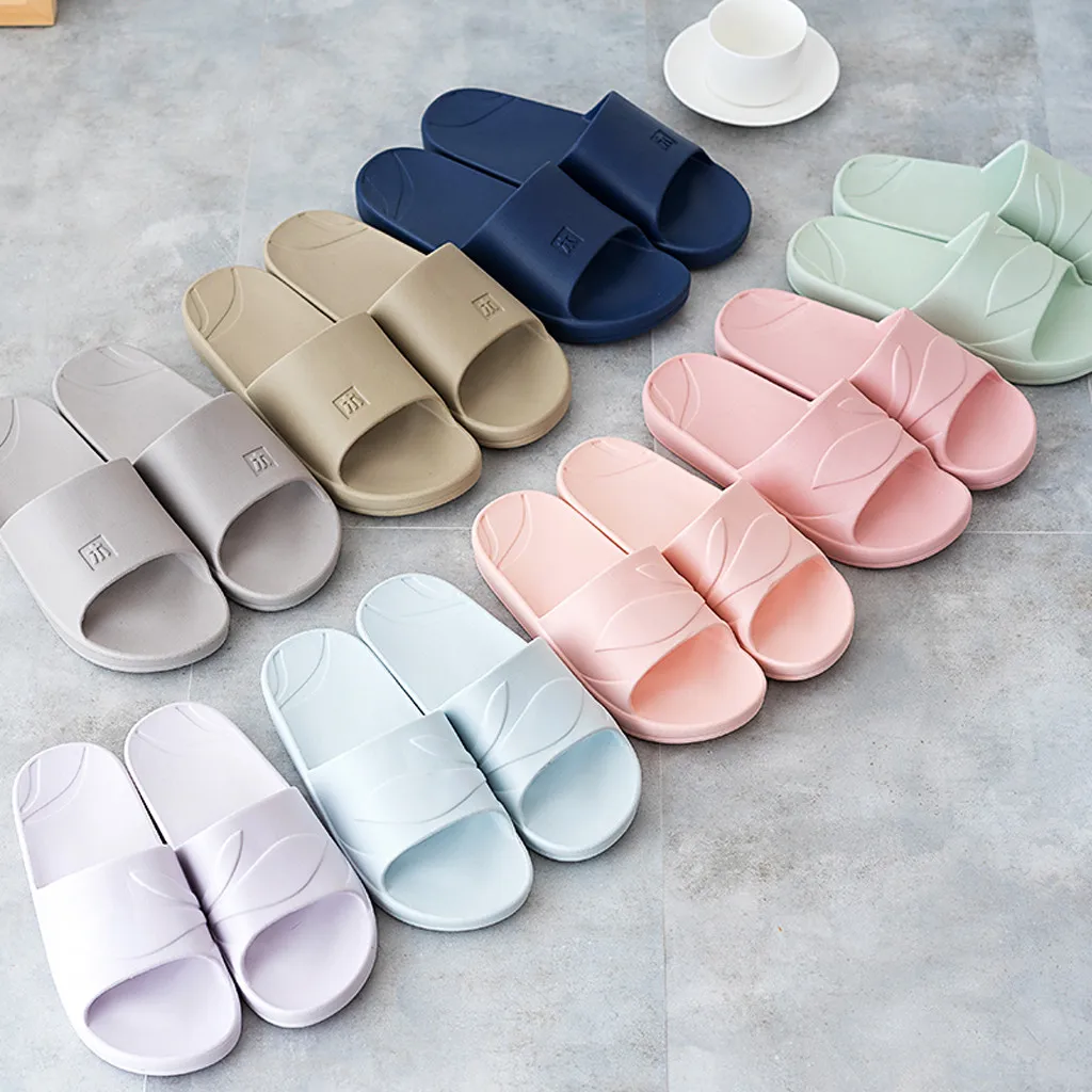 

SAGACE fashion slippers Men Home Indoors PVC Slippers Solid Floor Family Non-slip Shoes Beach Sandals beach slippers men sandals