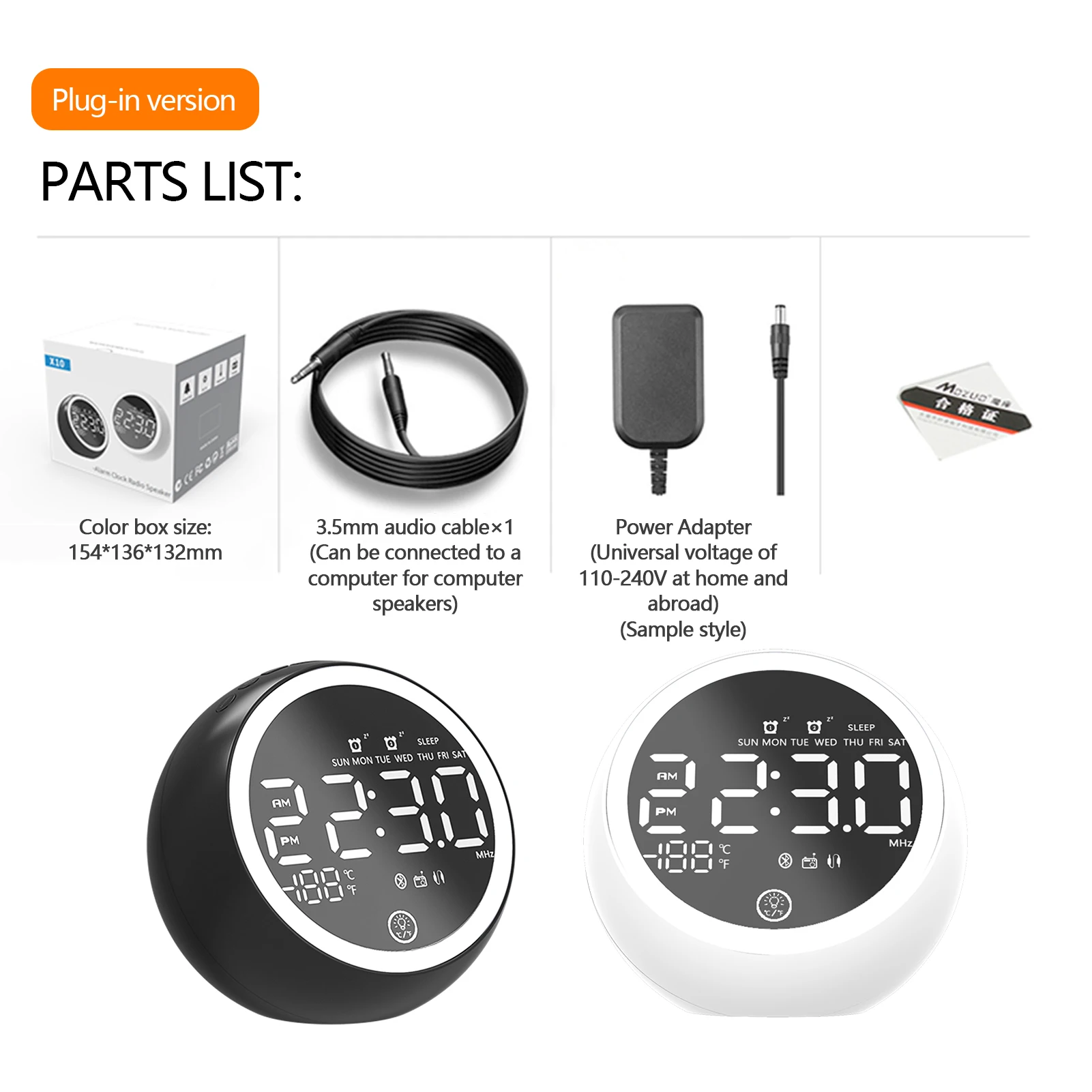 

Multifunctional USB Radio Alarm Clock Night Light Dual Alarm Clock Bluetooth Speaker Led Clock with FM Radio