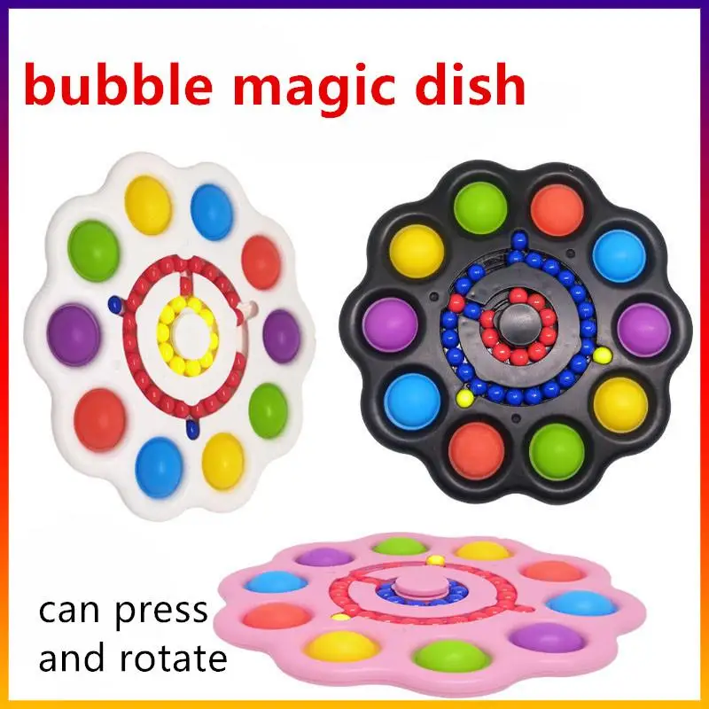 

Magic Dish Rotation Floral Pop Fidget Reliver Stress Toy Pop It Bubble Antistress Toys Children Sensory Toys To Relieve Autism
