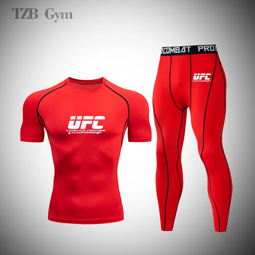 

Rashguard Running Quick Drying Sportswear Gym MMA Boxing Sanda Compression Tights Basketball Riding Jogging Men's Sports Suit