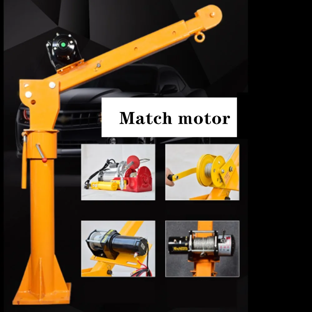 Truck crane 0.5 ton 12v small truck crane 220V household electric hoist crane Winch 3000 lbs +Truck crane