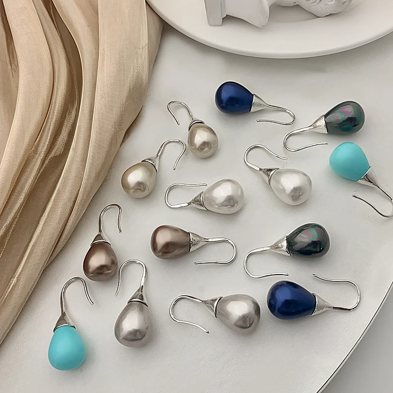 

Женские серьги из натурального камня, серьги-подвески в форме капли воды, Луны, круглых колец, элегантные ювелирные украшения, подарок для в...