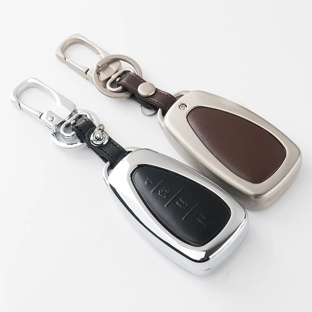Чехол для автомобильного ключа из цинкового сплава и кожи Chevrolet 2016 2017 Camaro Cruze Malibu
