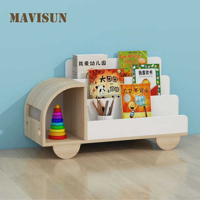 

Детская книжная полка из массива дерева, настольный книжный стеллаж для детей дошкольного возраста, простой домашний книжный шкаф от пола д...