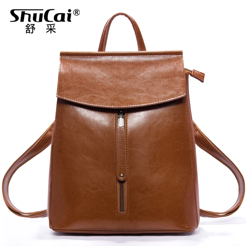 Модный винтажный деловой рюкзак Женский Дорожный Кожаный Рюкзак школьные сумки
