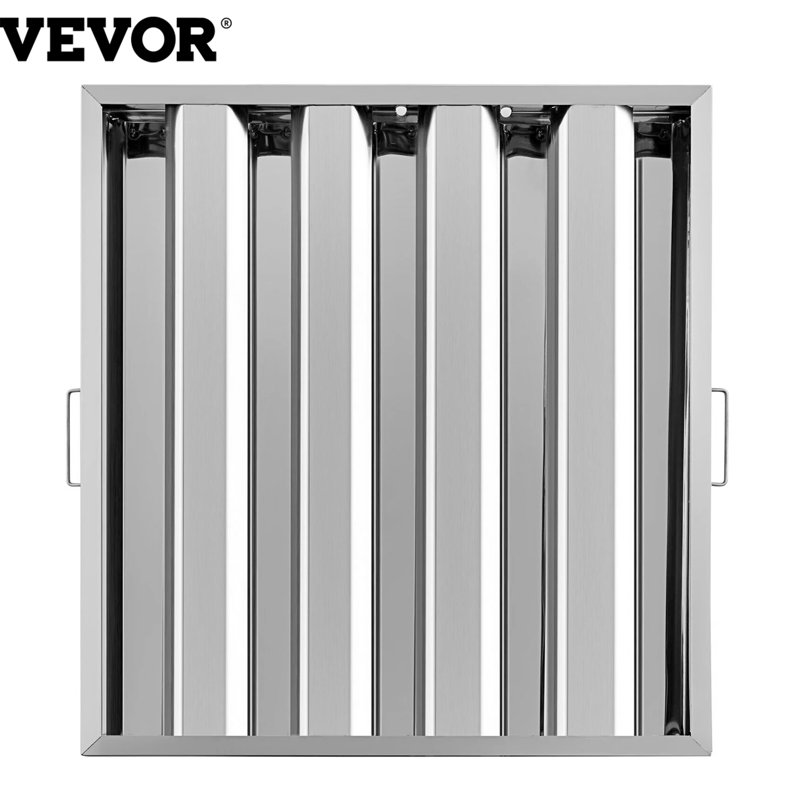 

VEVOR 4/5 Slot Commercial Hood Filter/Grease Baffle w/ Handle Stainless Steel Filter Stable Safe 6Pcs for Restaurant Industry