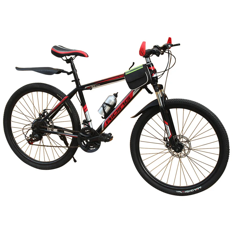 Günstig Student Berg Fahrrad Männer 22 Inch Bike Dual Disc Bremsen Schock Fahrrad Variabler Geschwindigkeit Regale Velo Biegsam Radfahren Liefert