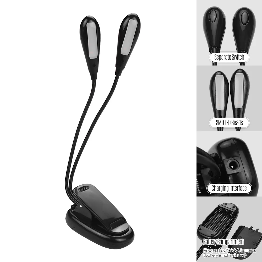 Профессиональный светодиодный музыкальная Настольная лампа с зажимом для