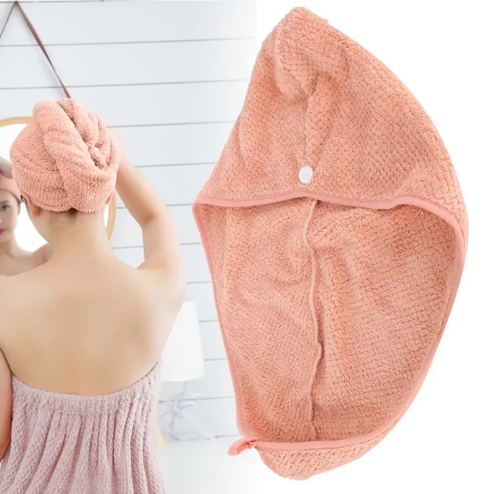 Быстросохнущее полотенце из микрофибры тюрбан для сушки волос банное розовое 60