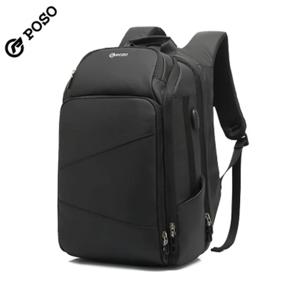POSO рюкзак 17,3 дюйма USB водонепроницаемый деловой рюкзак большой емкости рюкзак для ноутбука модный спортивный рюкзак для путешествий на отк...