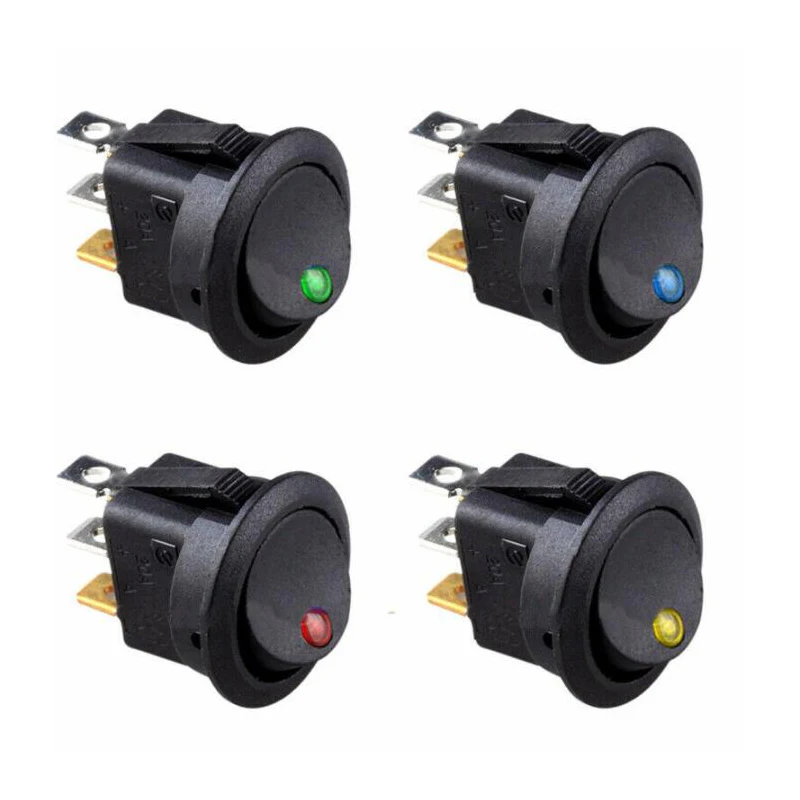 

1pcs 16A 12V LED Dot Light Car Boat Round Rocker ON/OFF SPST Switch High quality #604