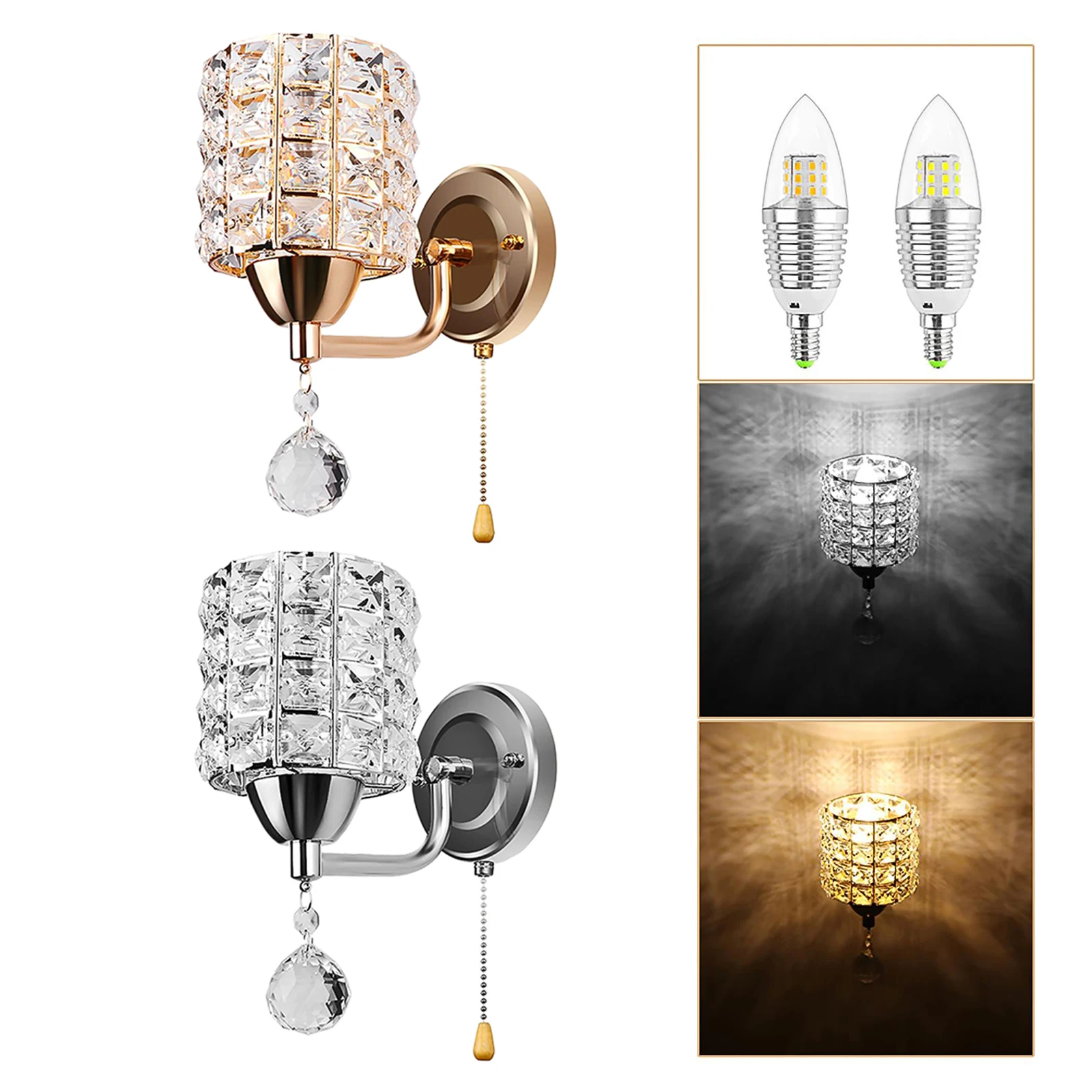 

Chic Crystal Wall Lamp Fixture Sconce Kitchen Pendent Light Indoor Loft