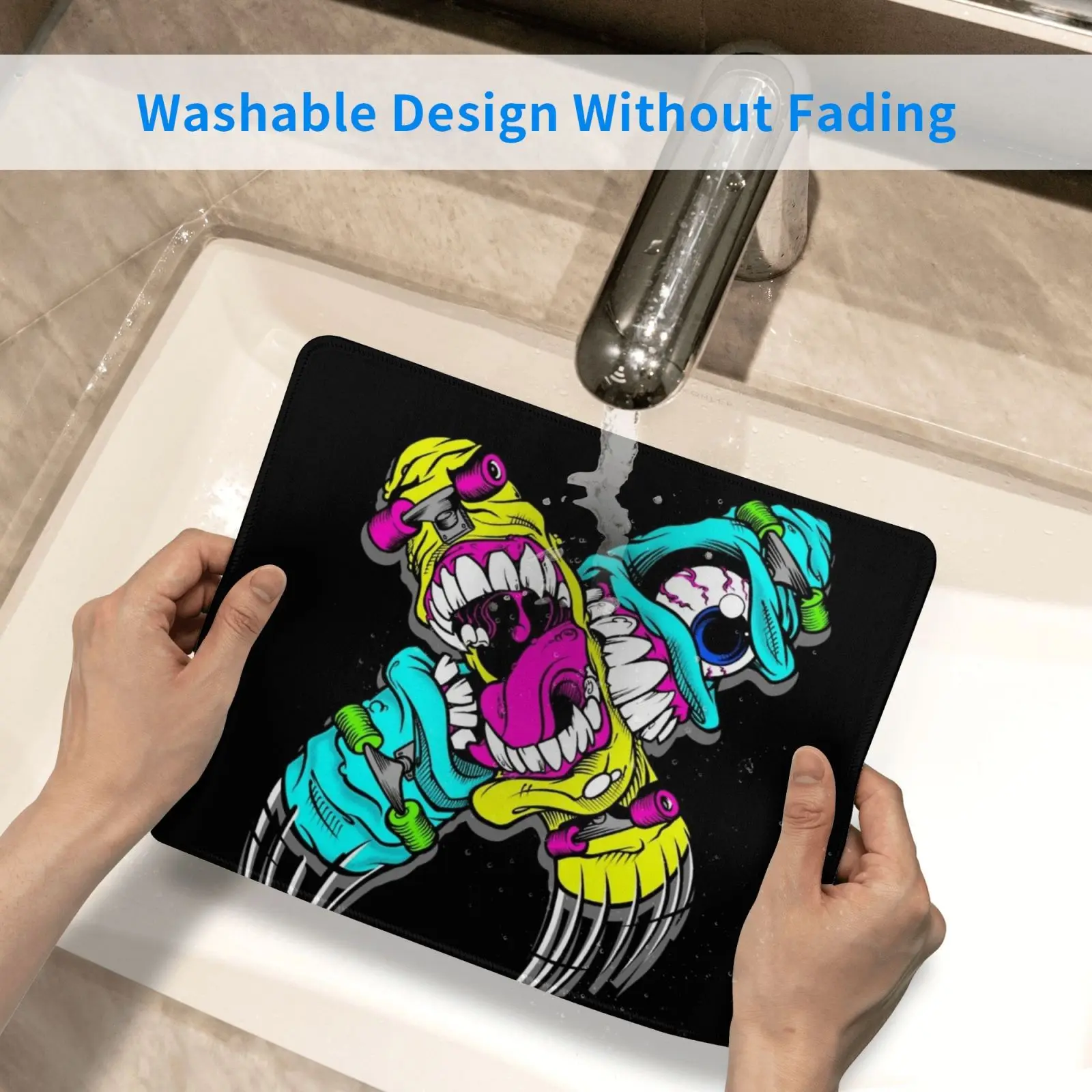 

Skateboard Fight Mouse Pad DIY Print Cushion Skate Monster Skateboard Skater Animal Funny Comics Cool Style