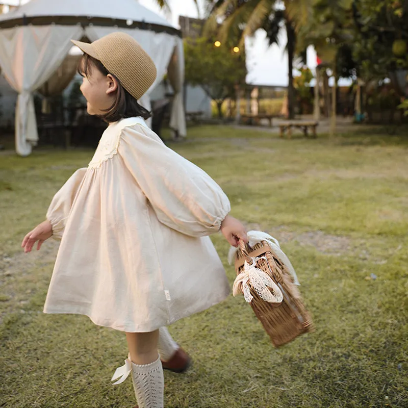 

Autumn Dress fashion vestidos Embroidery Girls Clothes Kids Dresses vestido Baby Printing Gauze Party Clothing Long sleeve