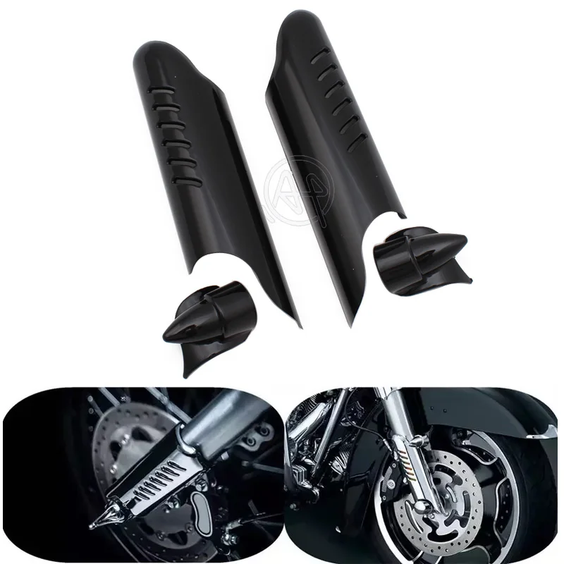 

Black Motorcycle Lower Fork Leg Cover Guard Deflector Shield for Harley Touring Street Electra Tri Glide Road King FL 2000-13