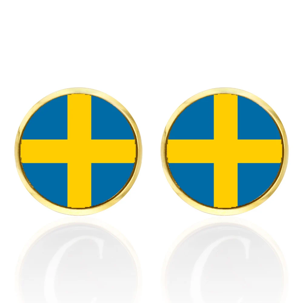 Запонки мужские из стали с тиснением под золото черные запонки изображением