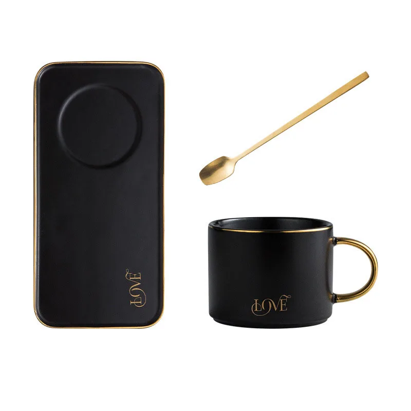 

Nordic Style Luxury Ceramic Office Coffee Cup And Saucer Set Creative European Style Luxury Tea Set Tableware Breakfast Tray