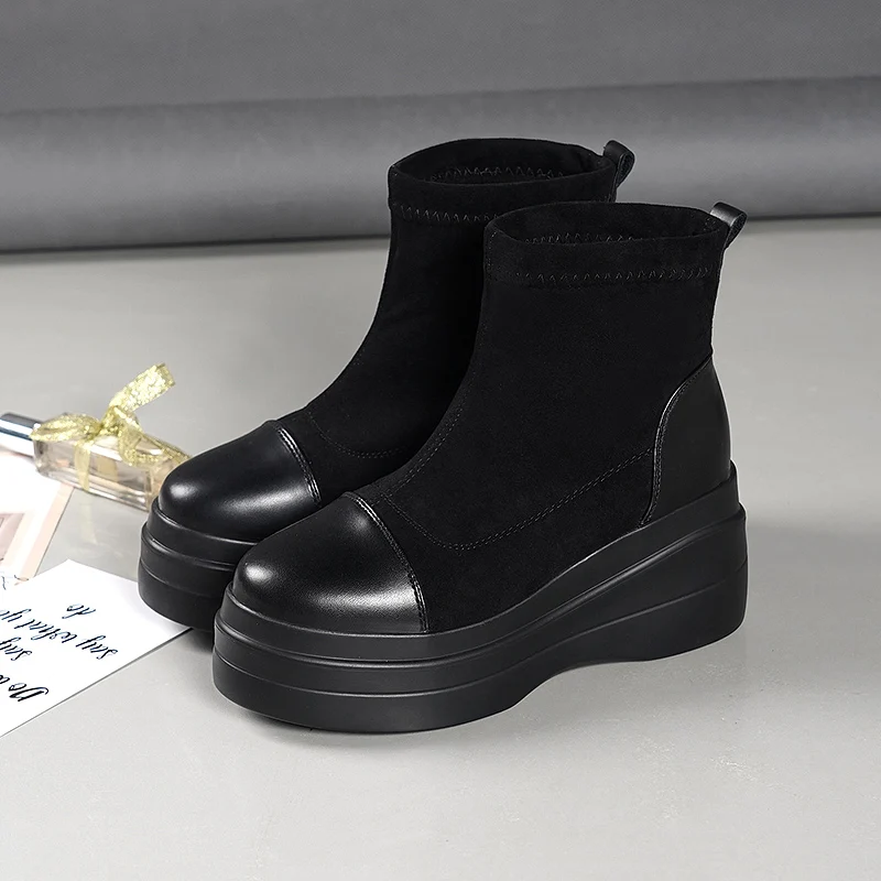 Женские ботильоны на танкетке черные готические ботинки со шнуровкой массивном