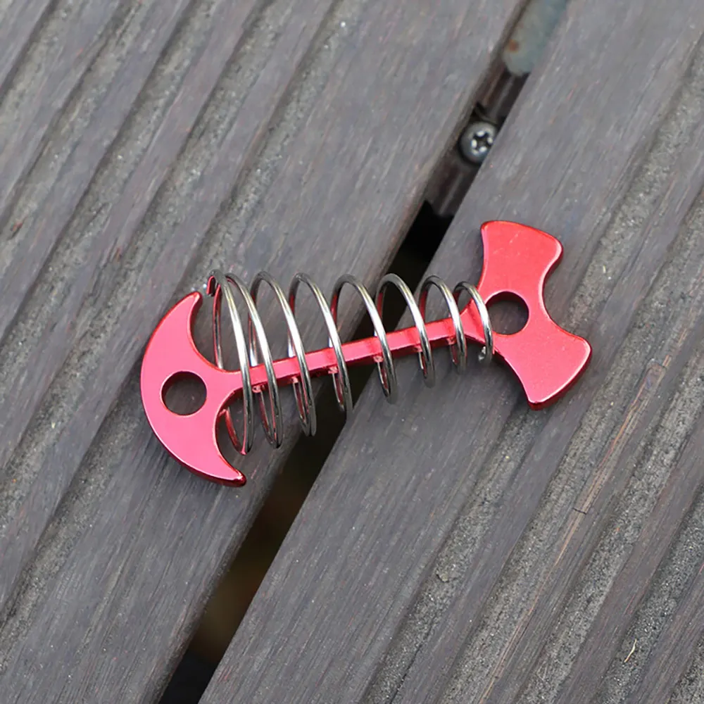 

5 Pcs Awning Tent Fixing Windproof Nail Set Ground Nail With Spring For Tent Board Plank Road Outdoor Buckle Camping Accessories