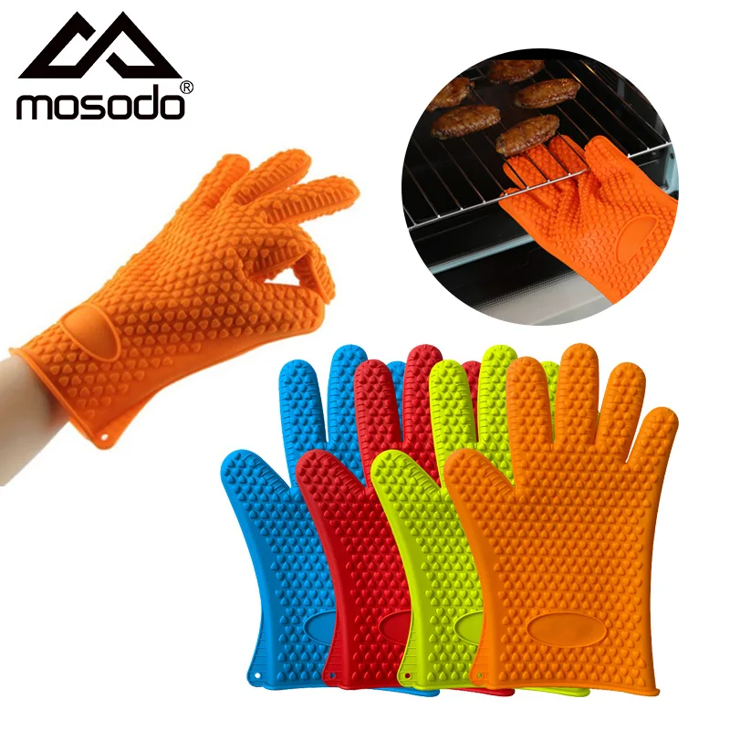 

Oven Kitchen Gloves Silicone Heat Resistant Gloves Cooking Baking Mitts Sleeves Microwave Pot Holder Clip Potholder