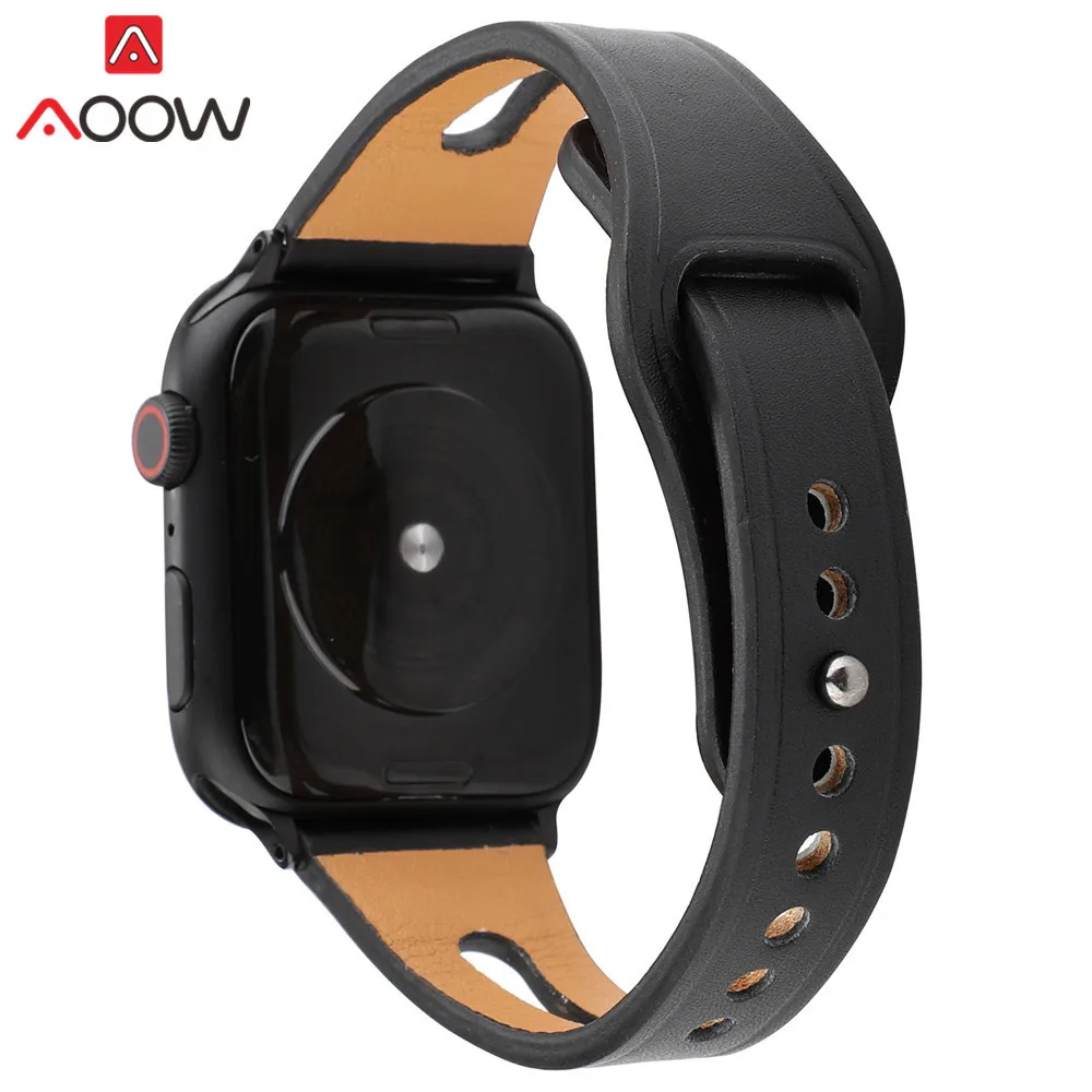 Ремешок для часов из натуральной кожи для Apple Watch 38 мм 42 мм 40 мм 44 мм золотой женский мужской браслет ремешок для iwatch 1 2 3 4 аксессуары