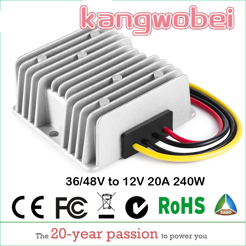 

36V 48V to 12V 20A 240W Voltage DC DC Step Down Converter Golf Cart Fork Trunk Power Electrical Scooter 48VDC to 12VDC 20 AMP