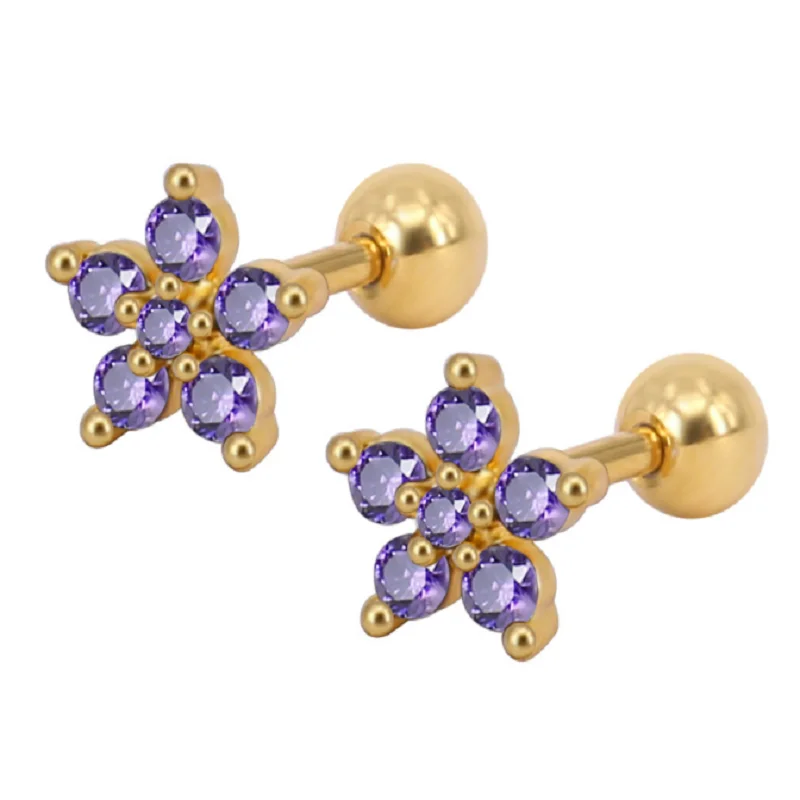 Серьга гвоздик из нержавеющей стали для пирсинга хрящевой ткани уха модное