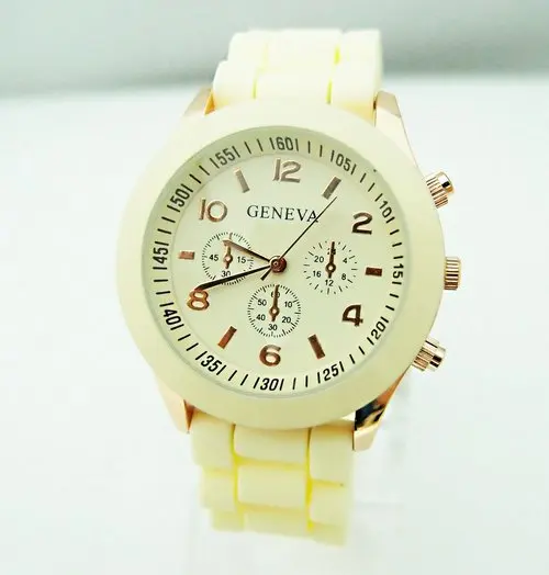 hot sales geneva brand silicone women watch ladies fashion dress quartz wristwatch female watch gv008 free global shipping