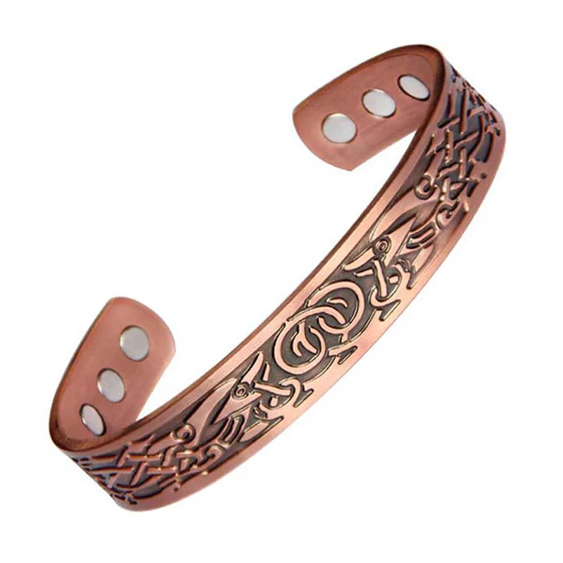 3000 гауссовый Магнит Браслет из чистой меди мужской энергетический Магнитный