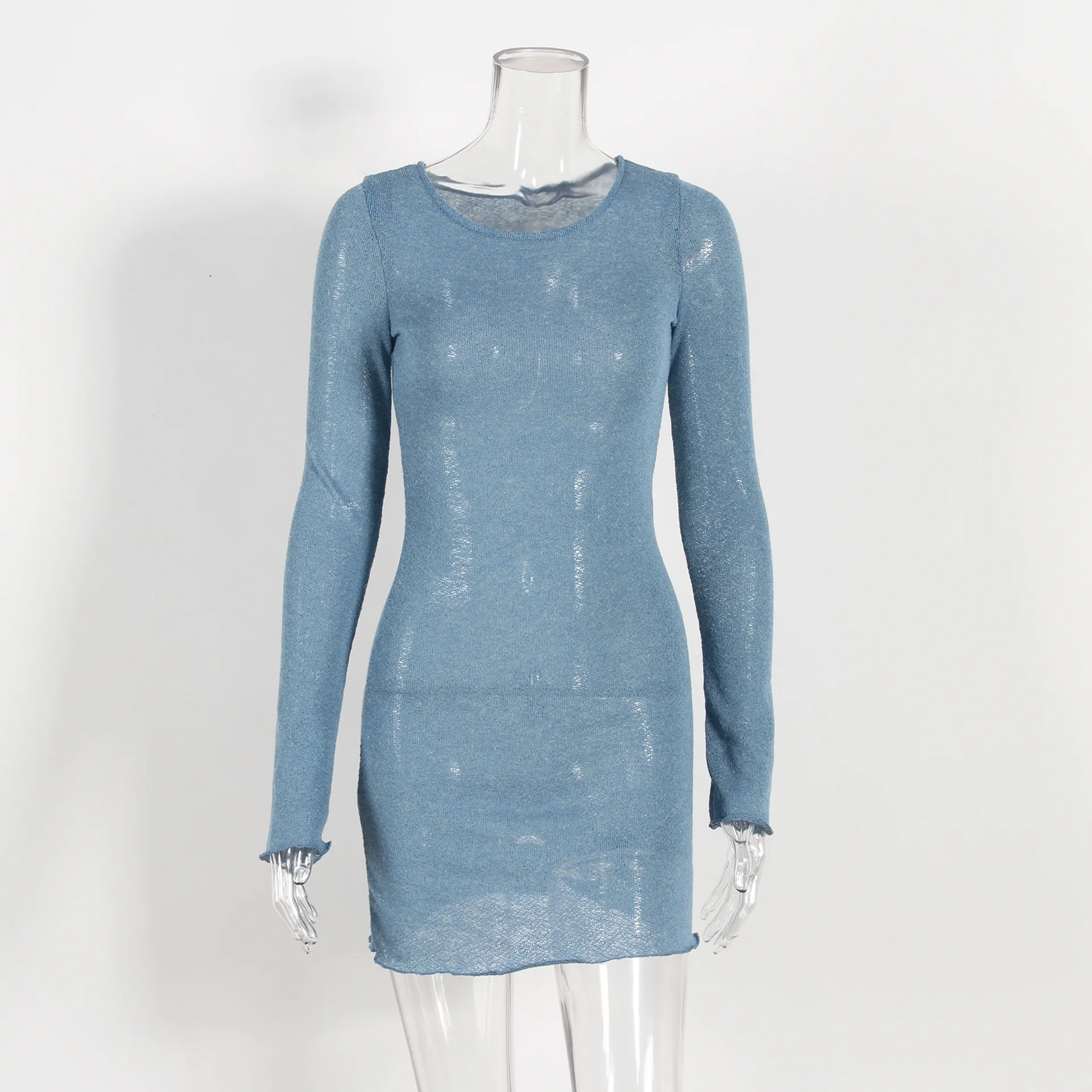 

2020 spring women's fashion sexy trend long sleeve white comfortable dress
