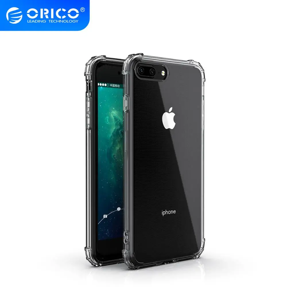 Роскошный прозрачный мягкий ТПУ чехол для телефона ORICO iPhone 7 8 Plus Прозрачная