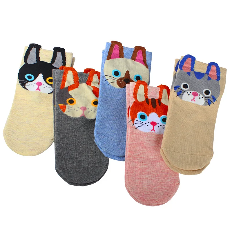 

2020 summer cartoon rabbit cat stereo 3D sweat-absorbent breathable college style female socks