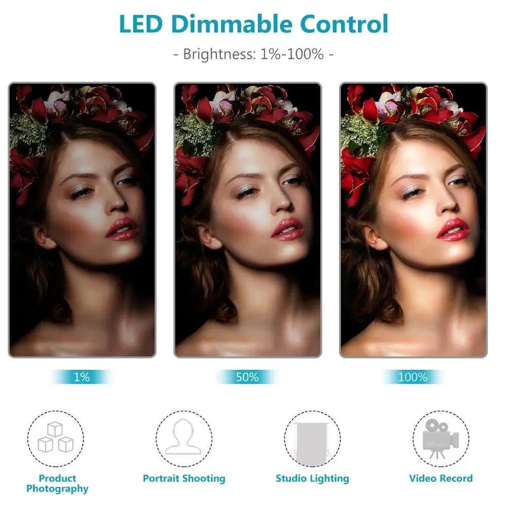 Neewer Dimmable LED Video Light Photography Lighting with Metal Frame 1320 Beads 3200-5600K DC Adapter/Battery Power | Электроника