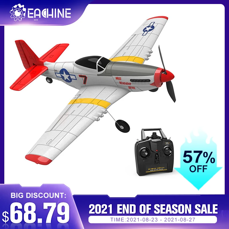 Eachine Mini P 51D EPP 400 мм Размах крыльев 2.4G 6 осевой электрический RC Самолет Тренер 14