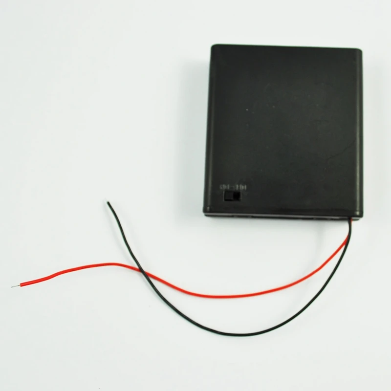 SODIAL(R) Plastic On/Off Switch 4 x 1.5V AA Battery Case Holder w Cap Black |