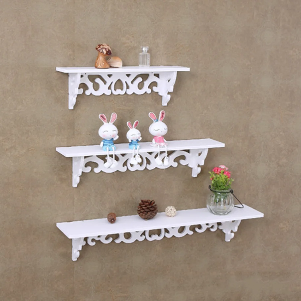 

1 Set of Wooden Board Rack Wall Storage Partition Board Multi-purpose Storage Shelf for Room Living Room