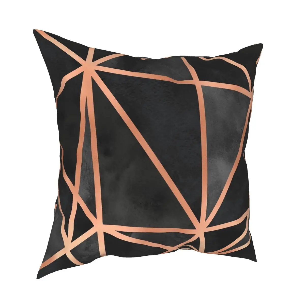 Черный Медь Geo квадратная подушка чехол полиэстер печатных Декор Подушка Чехол