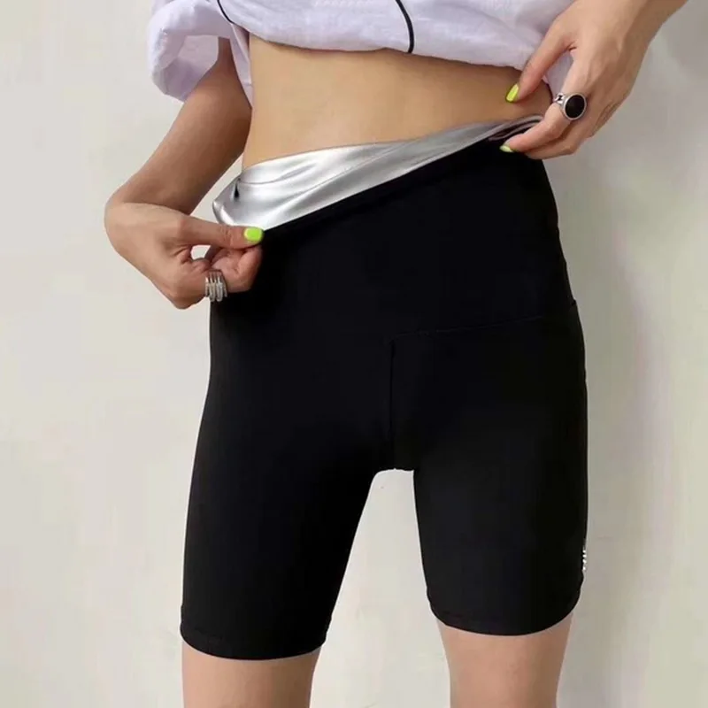 Women Sauna Sweat Pants Thermo Fat Control Legging Body Shapers Fitness Stretch Control Panties Waist Slim Shorts 2021