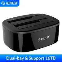 orico dual bay hard drive docking station for 2 53 5 inch hdd ssd sata to usb 3 0 hdd docking station with 12v3a power adapter